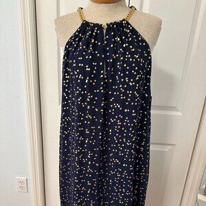 NWT Michael Kors Size XS chain neckline dress, high low hemline.